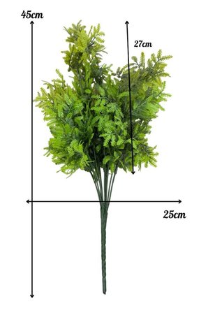 Yapay Çiçek Mimoza Yapraklı 45cm Demet Garnitür YEŞİL Aradal Dekoratif Yapay Bitki
