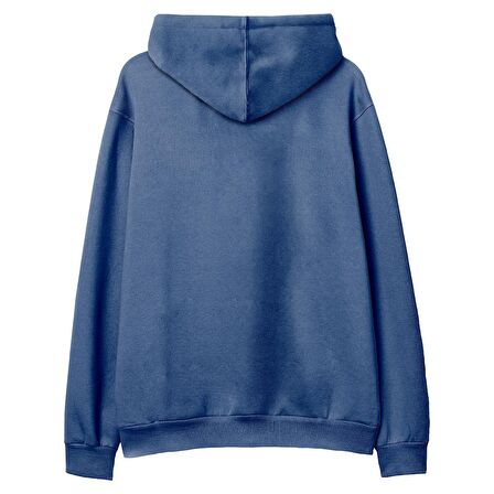 Bear Big Baskılı Hoodie-Royal Mavi