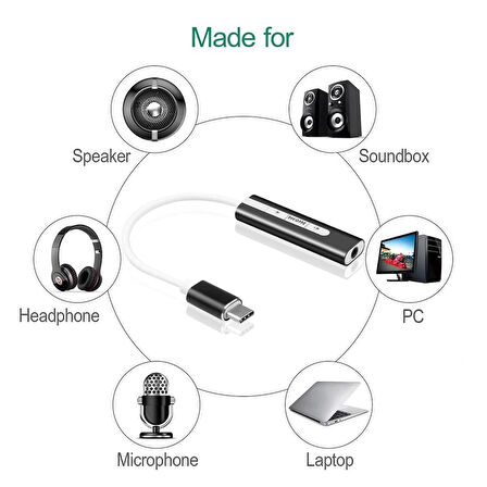 5073 7.1 Type C Usb Harici Ses Kartı 3.5mm Çevirici