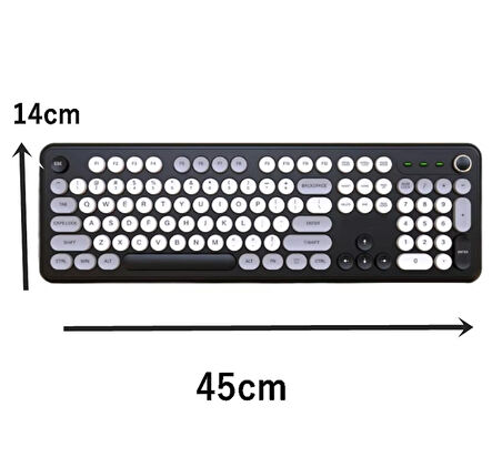  WKB104 Daktilo Tasarımlı Wireless Combo Sessiz 2.4GHz Kablosuz Klavye Türkçe / Ev / Ofis