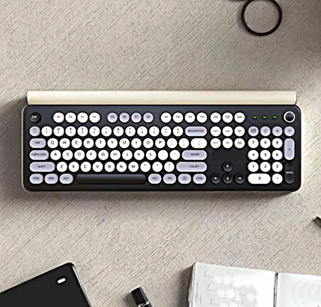  WKB104 Daktilo Tasarımlı Wireless Combo Sessiz 2.4GHz Kablosuz Klavye Türkçe / Ev / Ofis