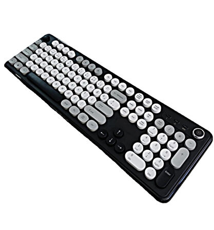  WKB104 Daktilo Tasarımlı Wireless Combo Sessiz 2.4GHz Kablosuz Klavye Türkçe / Ev / Ofis