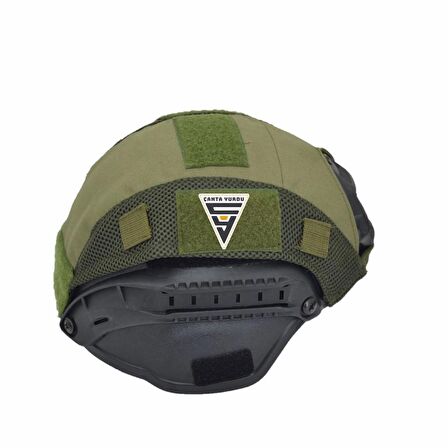 Taktikal Airsoft Paintball Plastik Kask Haki Bandanalı