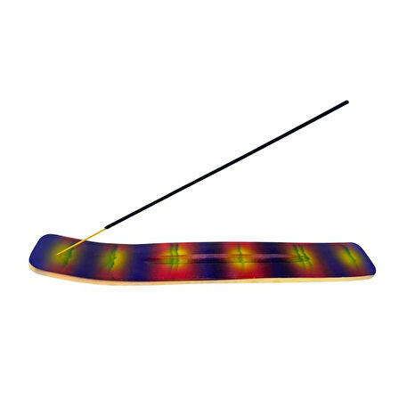 Uretti - Okay 5711 2768 El Yapımı Renkli Desenli Kayık Model Ahşap Tütsülük - 20'li Tütsü Hediyeli