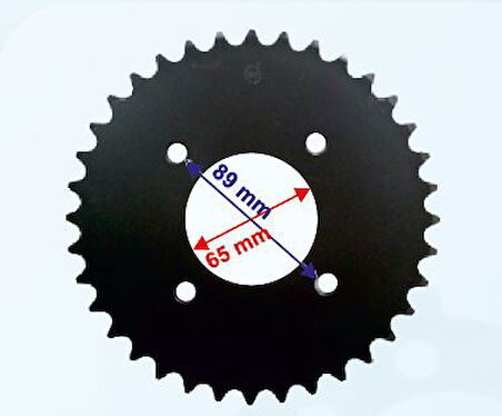 Mondıal Arka Dişli 36t Sym Wolf 250 (iç Çap 65 Mm 4 Delikli Ind Öm (520 Zincir İçin)