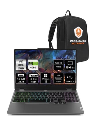 LOQ 15IAX9 i5-12450HX 48GB 2TB SSD 105W RTX4060/8GB 15.6" FHD W11H & PER4 ÇANTA