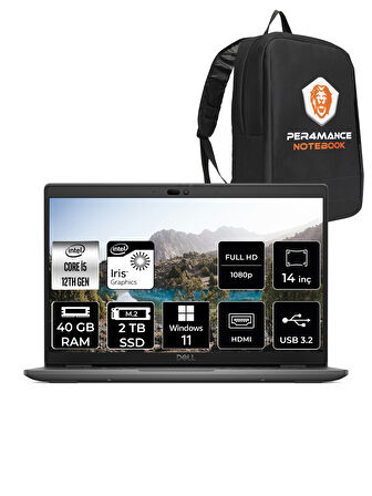 Dell Latitude 3440 Intel Core i5 1235U 40GB 2TB SSD 14" FHD W11P Taşınabilir Bilgisayar & PER4 Çanta