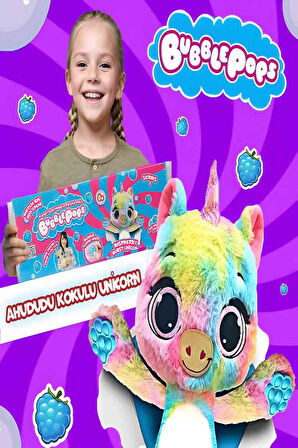 Bubble Pops Raspberry Burst Unicorn: Kokusuyla Büyüleyen Şişme Peluş Unicorn!