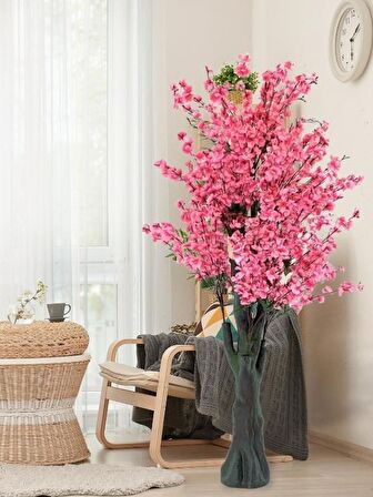 Yapay Ağaç Pembe Japon Kiraz Çiçeği Hazır Gövdeli Bahardalı Ağacı 170 cm Sakura Çiçeği