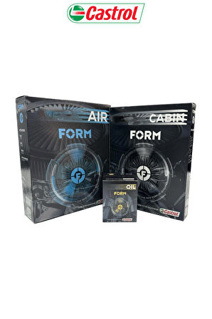 Seat Leon 1.6 TDI Dizel CASTROL FORM Filtre Bakım Seti 2013-2019 Hava+Yağ+Karbonlu Polen