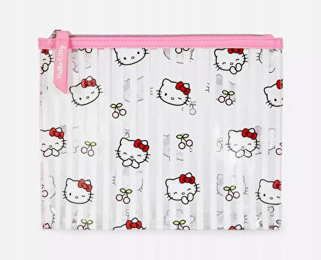 Sanrio Kawai Hello Kitty Şeffaf Makyaj Çantası  Orginizer Pouch