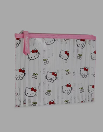 Sanrio Kawai Hello Kitty Şeffaf Makyaj Çantası  Orginizer Pouch