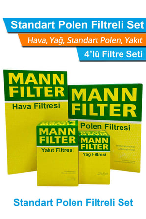 BMW 7 Serisi F01 7.40d 313Hp MANN Filtre Bakım Seti 2012-2014 Hava+Yağ+Yakıt+Standart Polen