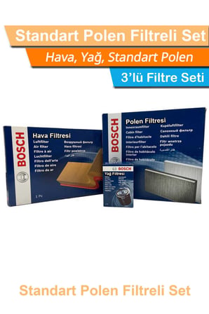 Mercedes B160 Benzinli W245 Bosch Filtre Bakım Seti 2009-2011 Hava+Yağ+Standart Polen