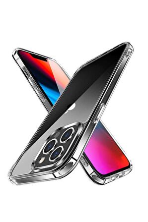Apple iPhone 14 Pro Max Kılıf Lüx Şeffaf Yumuşak Kenarlı Ultra Koruma