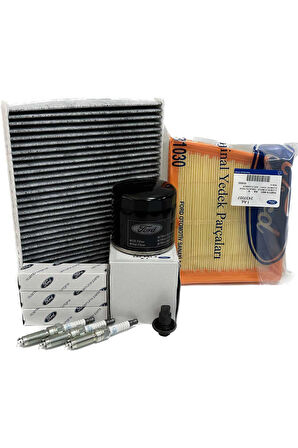 Ford B-Max 1.0 Ecoboost Filtre Bakım Seti 2012-2018 Hava+Yağ+Karbonlu Polen Filtresi+Buji Seti