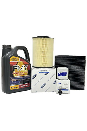 Ford Focus 2 1.6 Benzinli Filtre Bakım Seti 2008-2011 Hava+Yağ+Karbonlu Polen Filtresi+Motor Yağı