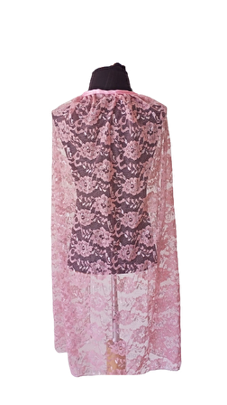 CADILAR BAYRAMI HALLOWEEN AÇIK PEMBE DANTEL PELERİN 75 CM