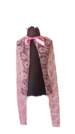 CADILAR BAYRAMI HALLOWEEN AÇIK PEMBE DANTEL PELERİN 75 CM