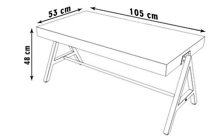 Dekoratif Ahşap Orta Sehpa Metal Sehpa Beyaz