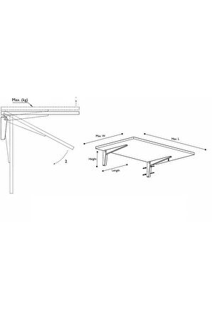 Katlanır Duvara Monte Duvar Masası Yemek Masası Ayağı 30cm 1 Çift Katlanır Ayak Konsol