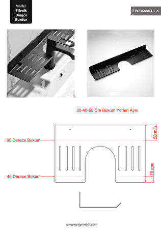 Metal Banyo Mutfak Düzenleyici Mutfak Organizer Şampuan Rafı 30 Cm