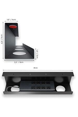 Masalara Uygun Kablo Yönetim Rafı Masa Altı Kablo Yönetim Tepsisi Masa Altı Kablo Düzenleyicisi