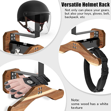 Kask Askısı - Motosiklet Kask Askısı Duvar Montajı, Masif Ahşap ve Ağır Hizmet Tipi Çelik Kask Duvar Montajı Motosiklet/Futbol/Bisiklet, Kayak/Taktik Ekipman Duvar Askısı