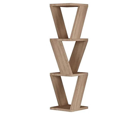 Köşe Duvar Rafı / Kitaplık Atlantik Çam 22x22x85 Modern Minimalist Köşe Duvar Rafı