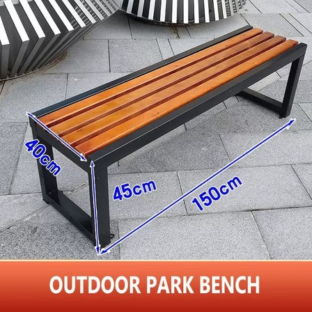 Metal Doğal Ağaç Masif Bank Bench Oturma Koltuğu Bekleme Salonu Ofis Yemek Masası Bank & Bench 150 Cm