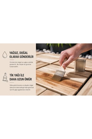 NORDIC Akasya Parke Masif geçmeli Karo Deck yağsız Naturel Ahşap yer döşemesi