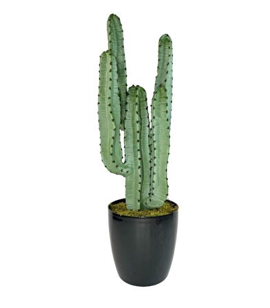 Yapay Çiçek Kaktüs Ağacı 4kollu Siyah Saksıda 70*22cm 4026