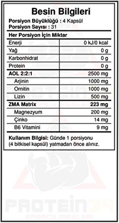 Bigjoy Sports Aolbig Zma 124 Kapsül 31 Porsiyon Arjinin Kompleks