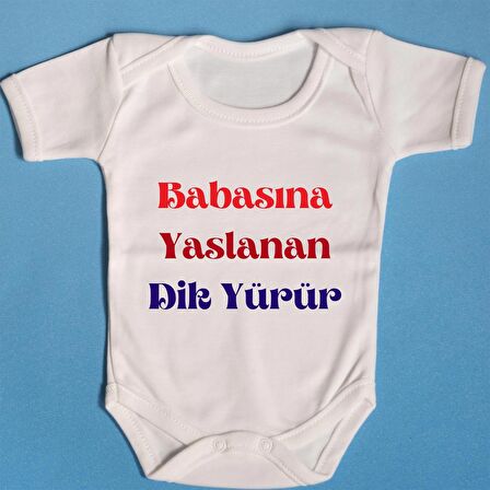 Pamuklu Bebek Zıbını İsme özel Babasına Yaslanan Dik yürür