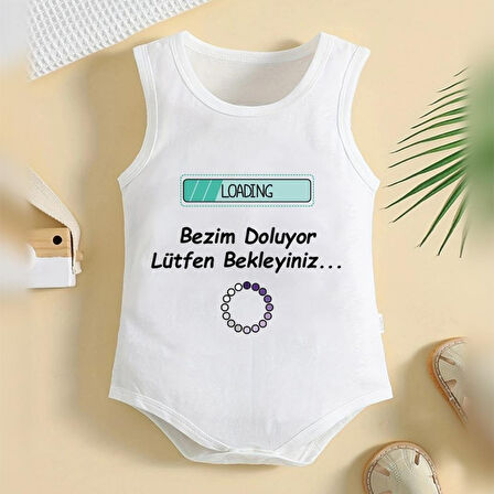 %100 Pamuklu Organik Baskılı Premium Çıtçıtlı Bebek Body Atlet Zıbın 00335