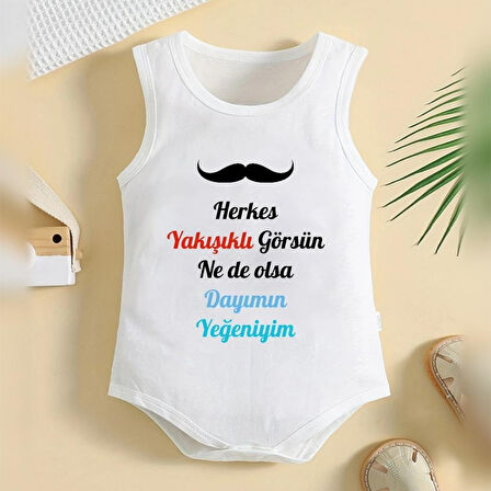 %100 Pamuklu Organik Baskılı Premium Çıtçıtlı Bebek Body Atlet Zıbın 00370