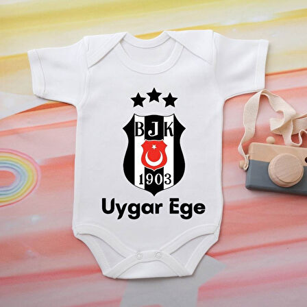 %100 Pamuklu Organik Baskılı Premium Çıtçıtlı Bebek Body Zıbın 00004