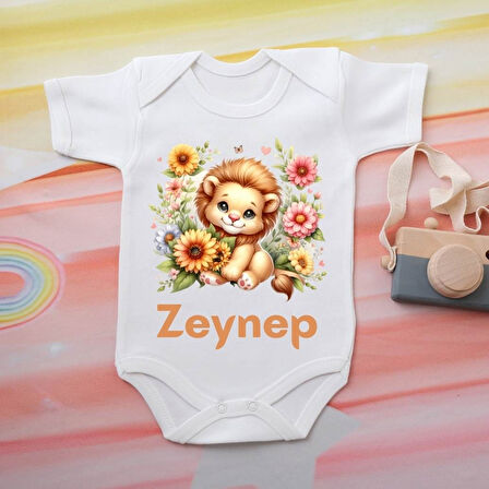 %100 Pamuklu Organik Baskılı Premium Çıtçıtlı Bebek Body Zıbın 00082