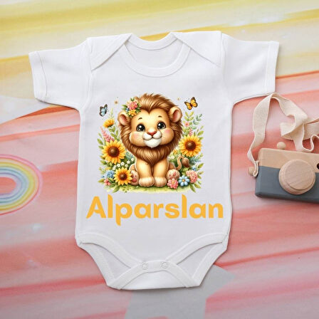 %100 Pamuklu Organik Baskılı Premium Çıtçıtlı Bebek Body Zıbın 00085