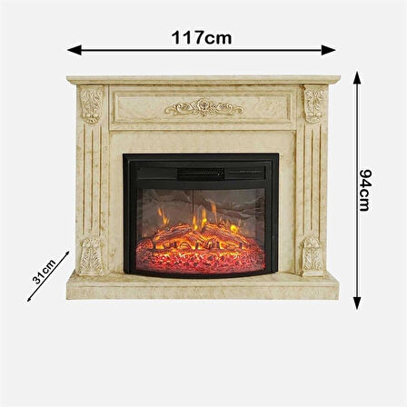 Dlc 1127 1800 Watt Antik Anıt Figürlü Dekoratif Elektrikli Şömine