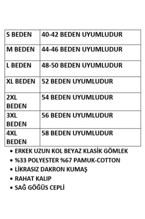 Erkek Uzun Kol Klasik Gömlek