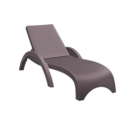 Omnipazar TRK-860 Siesta Fiji Rattan Desenli Ayarlanabilir Lüks Şezlong 