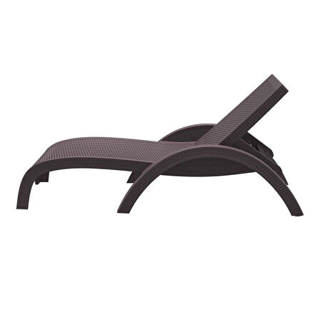 Omnipazar TRK-860 Siesta Fiji Rattan Desenli Ayarlanabilir Lüks Şezlong 