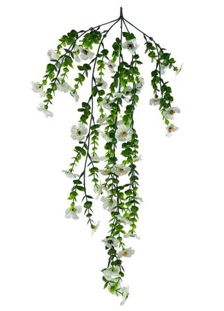 Yapay Çiçek Beyaz Sarkan Mineli Okaliptus Şimşir Yapay Sarmaşık 5dal 60cm