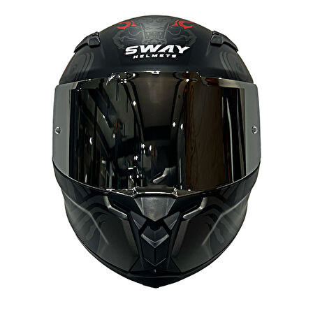 Sway Kapalı Kask Sw 820 Xamuraı Gri Kırmızı