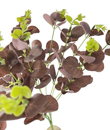 Yapay Çiçek Okaliptus Demet Kahverengi Aradal Garnitür Eucalyptus