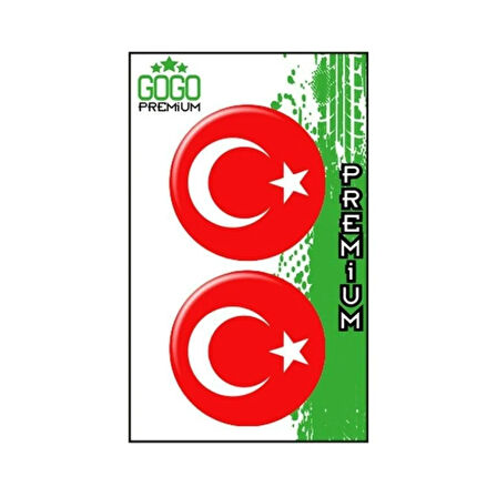 Gogo Damla Sticker 2'li 5x5cm Türk Bayrağı 1