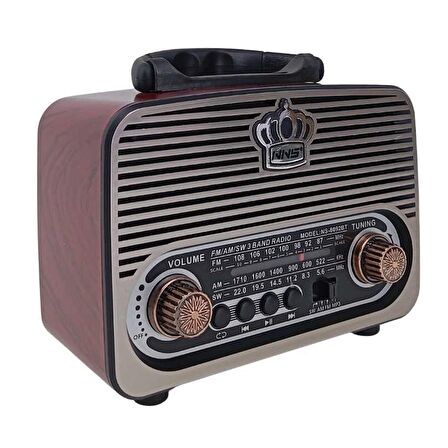 RADYO NOSTALJİ ŞARJLI BT/USB/SD/FM NNS NS-8092BT Bordo