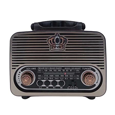 RADYO NOSTALJİ ŞARJLI BT/USB/SD/FM NNS NS-8092BT Bordo