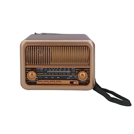 RADYO NOSTALJİ ŞARJLI PİLLİ BT/USB/SD/AUX NNS NS-3315BT KAHVERENGİ